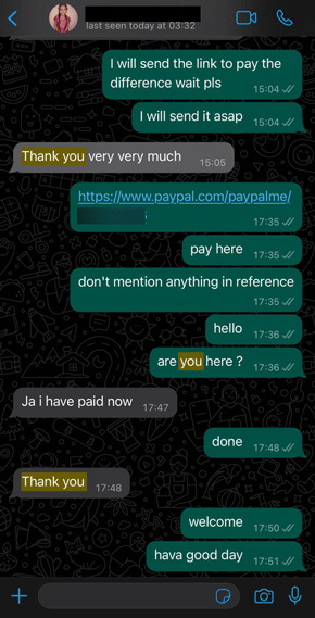 aero iptv WhatsApp customer review screenshot 4